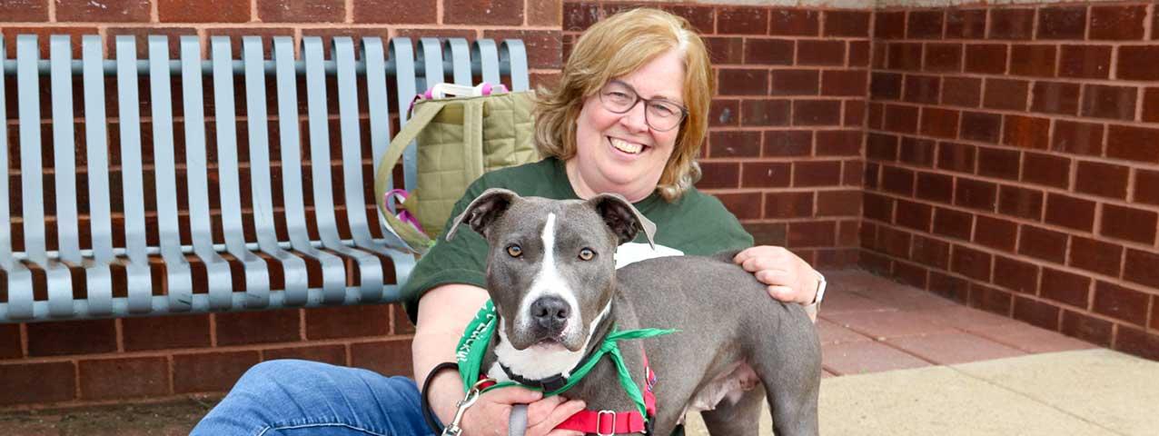 Cheryl Saenz and her adopted dog