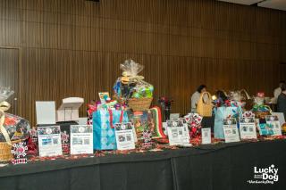 A display of silent auction items