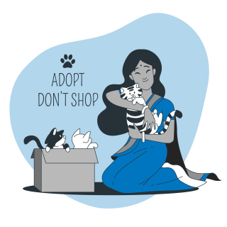 Adopt don't shop - woman holding kittnen