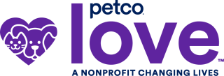 Petco Love logo in purple. 